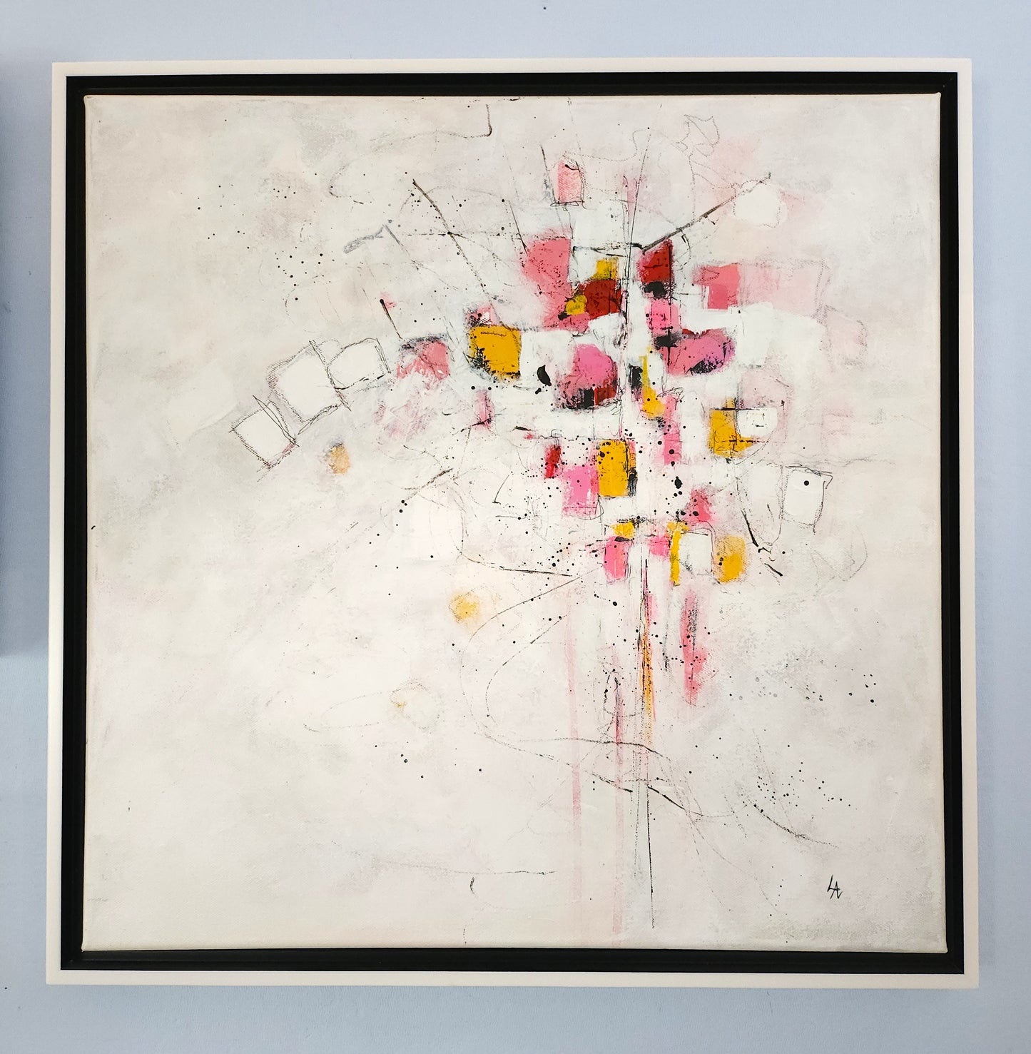 20" x 20" Little Pink Windows by Lynn Ashton